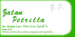 zalan petrilla business card